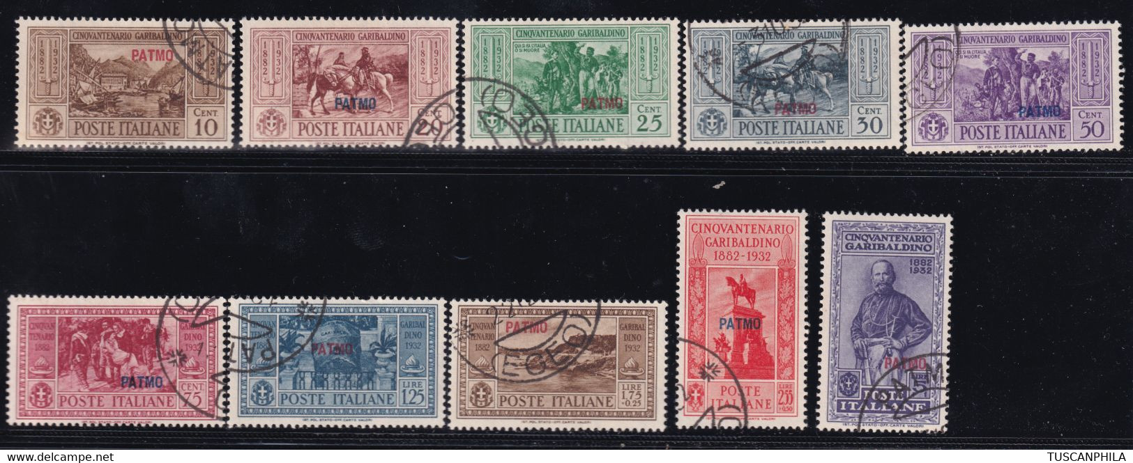 1932 Garibaldi Serie Cpl. Sass. 17/26 Usato Buone Centrature - Egée (Patmo)