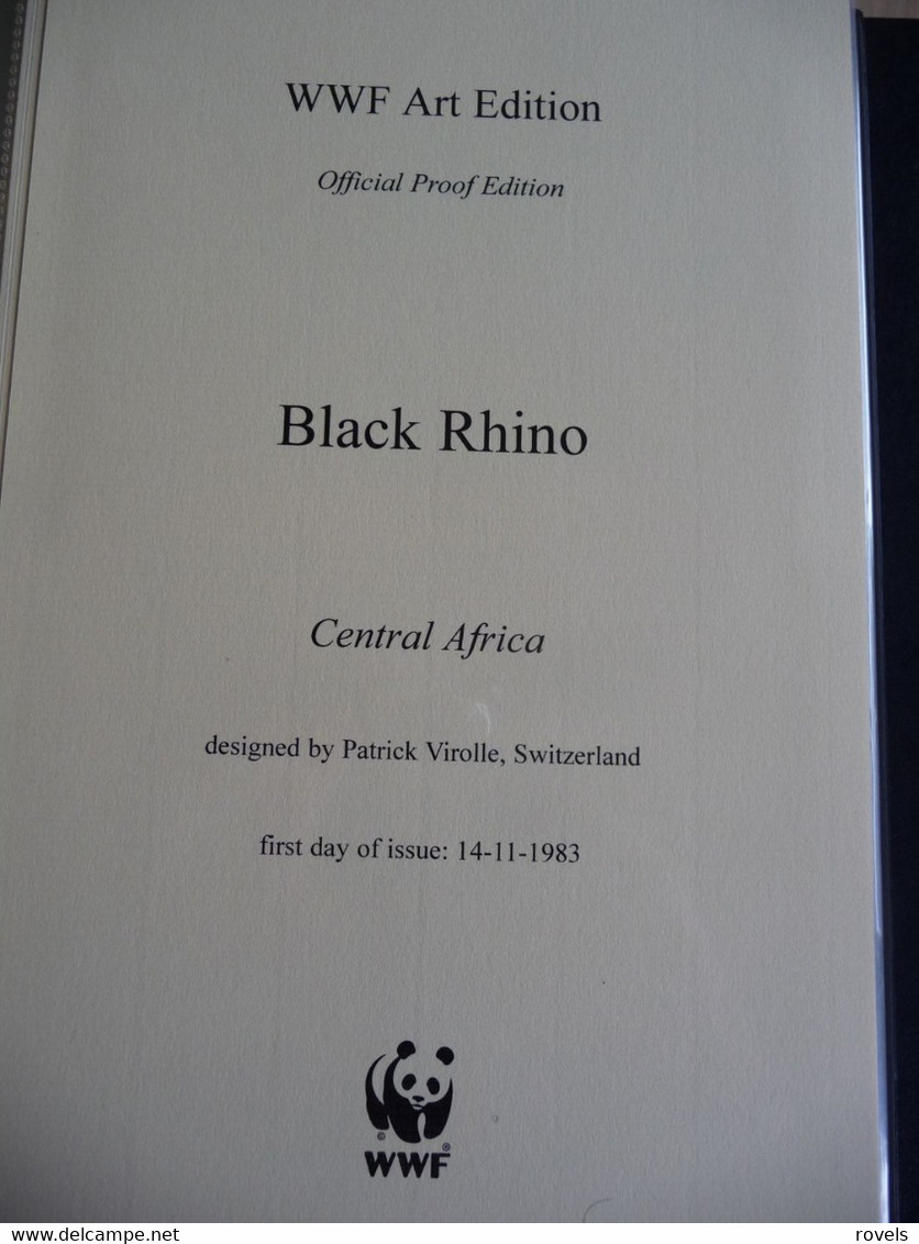 (WWF) REPUBIQUE CETRAL AFRICA  - 1983  * WWF * BLACK RHINO *  Official Proof Edition Set - Lots & Serien