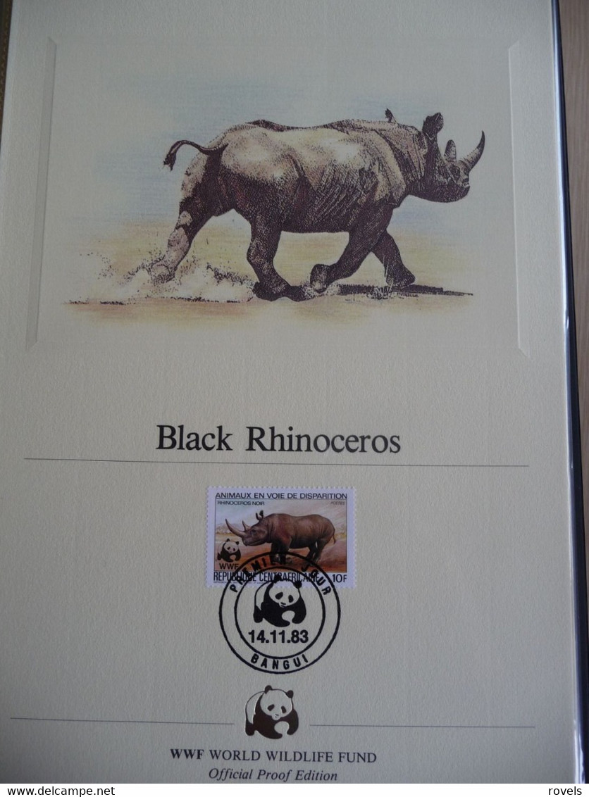 (WWF) REPUBIQUE CETRAL AFRICA  - 1983  * WWF * BLACK RHINO *  Official Proof Edition Set - Collections, Lots & Series