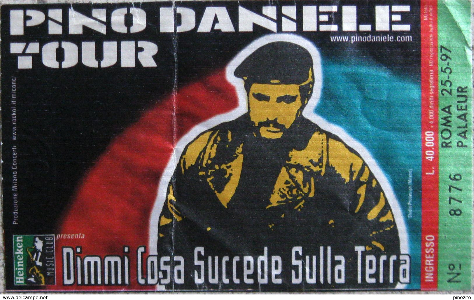 PINO DANIELE Dimmi Cosa Succede Sulla Terra Biglietto Concerto Ticket Roma 1997 - Entradas A Conciertos