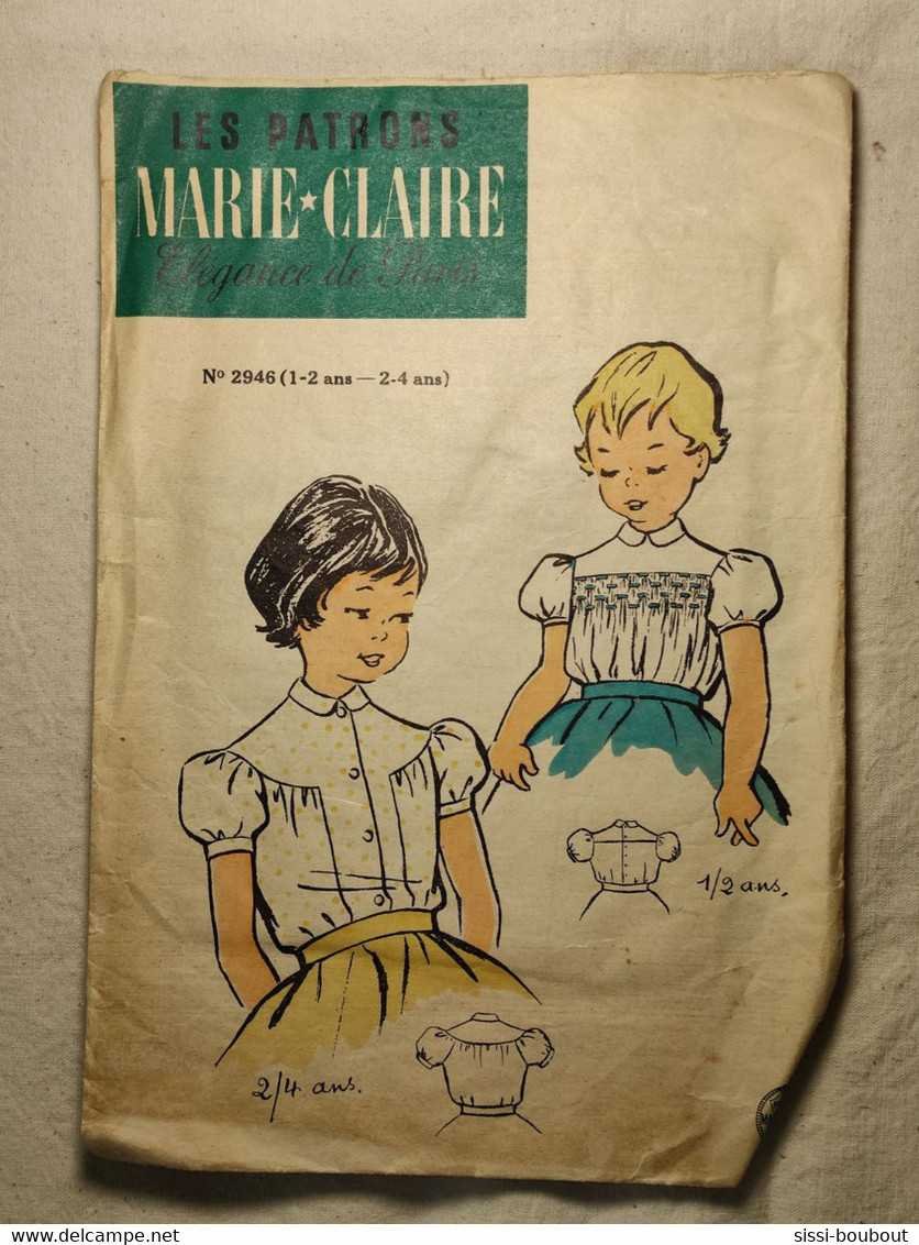 Ancien Patron De La Revue "MARIE CLAIRE" Des Années 60 - Taille 1à2 Ans-2à4 Ans - N°2946 - Guimpes - Patterns