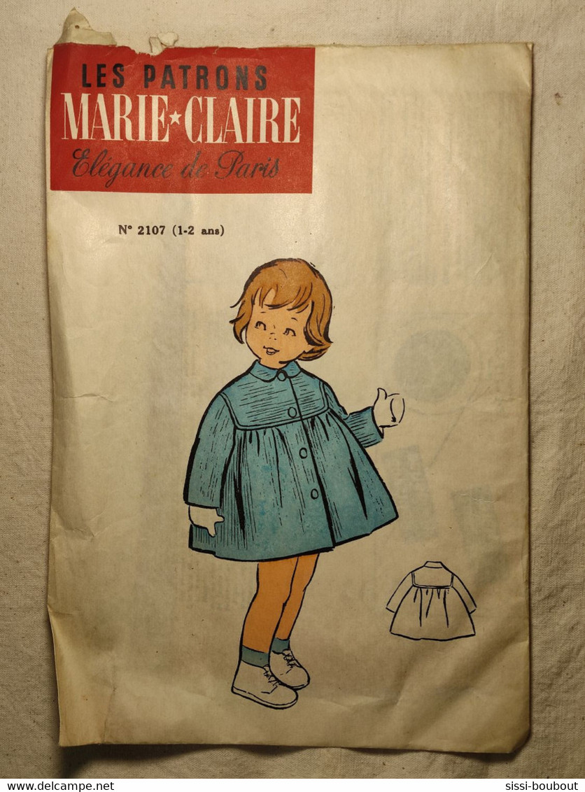 Ancien Patron De La Revue "MARIE CLAIRE" Des Années 60 - Taille 1 à 2 Ans - N°2107 - Un Manteau - Patrons