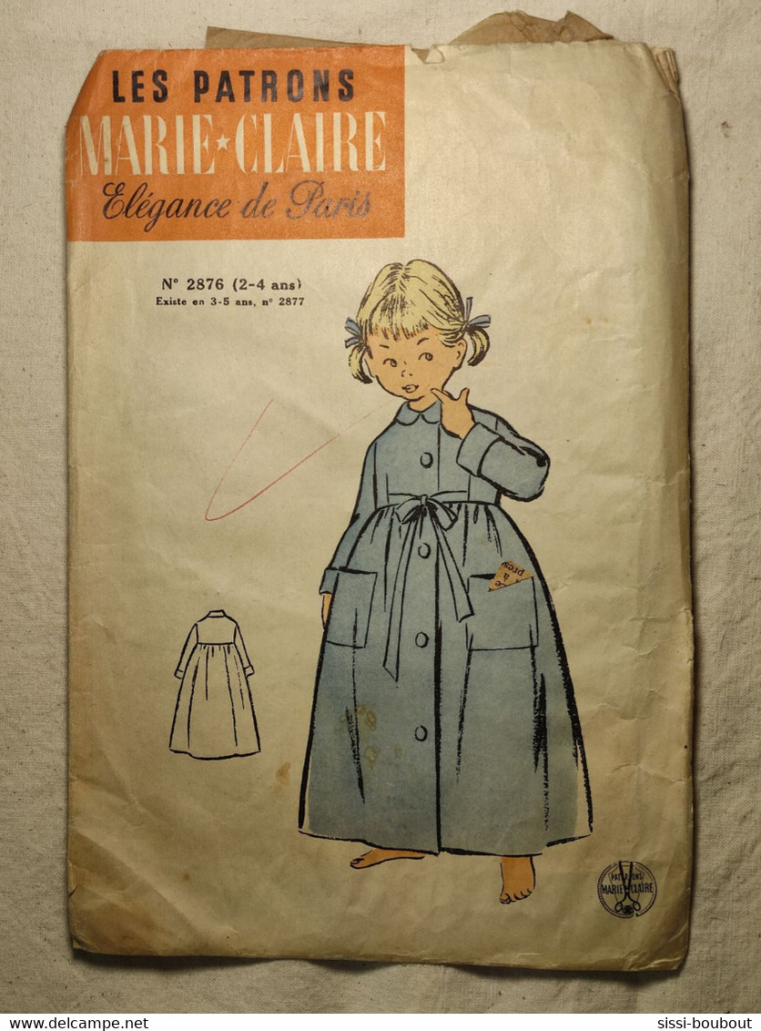 Ancien Patron De La Revue "MARIE CLAIRE" Des Années 60 - Taille 2 à 4 Ans - N°2876 - Une Robe De Chambre - Patronen