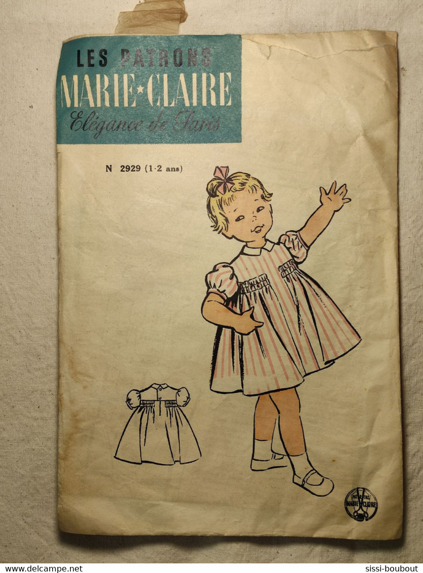 Ancien Patron De La Revue "MARIE CLAIRE" Des Années 60 - Taille 1 à 2 Ans - N°2929 - Petite Robe - Patronen