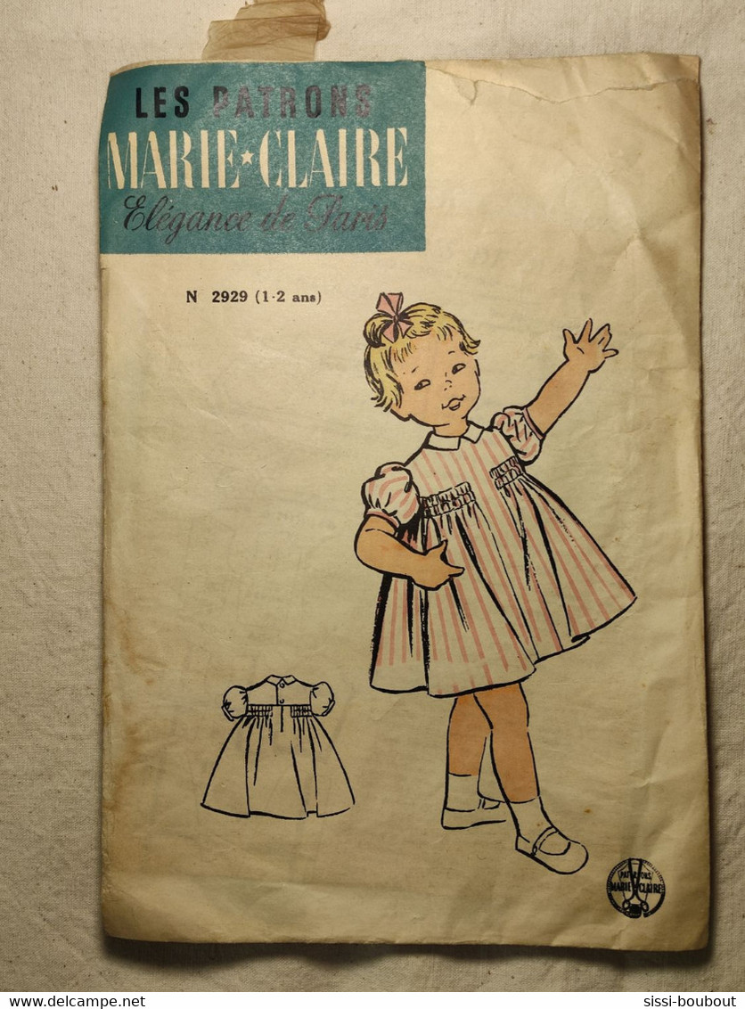 Ancien Patron De La Revue "MARIE CLAIRE" Des Années 60 - Taille 1 à 2 Ans - N°2929 - Petite Robe - Schnittmuster