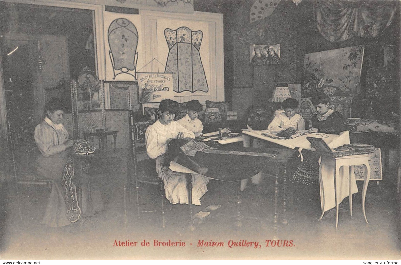 CPA 37 TOURS ATELIER DE BRODERIE MAISON QUILLERY TOURS - Tours