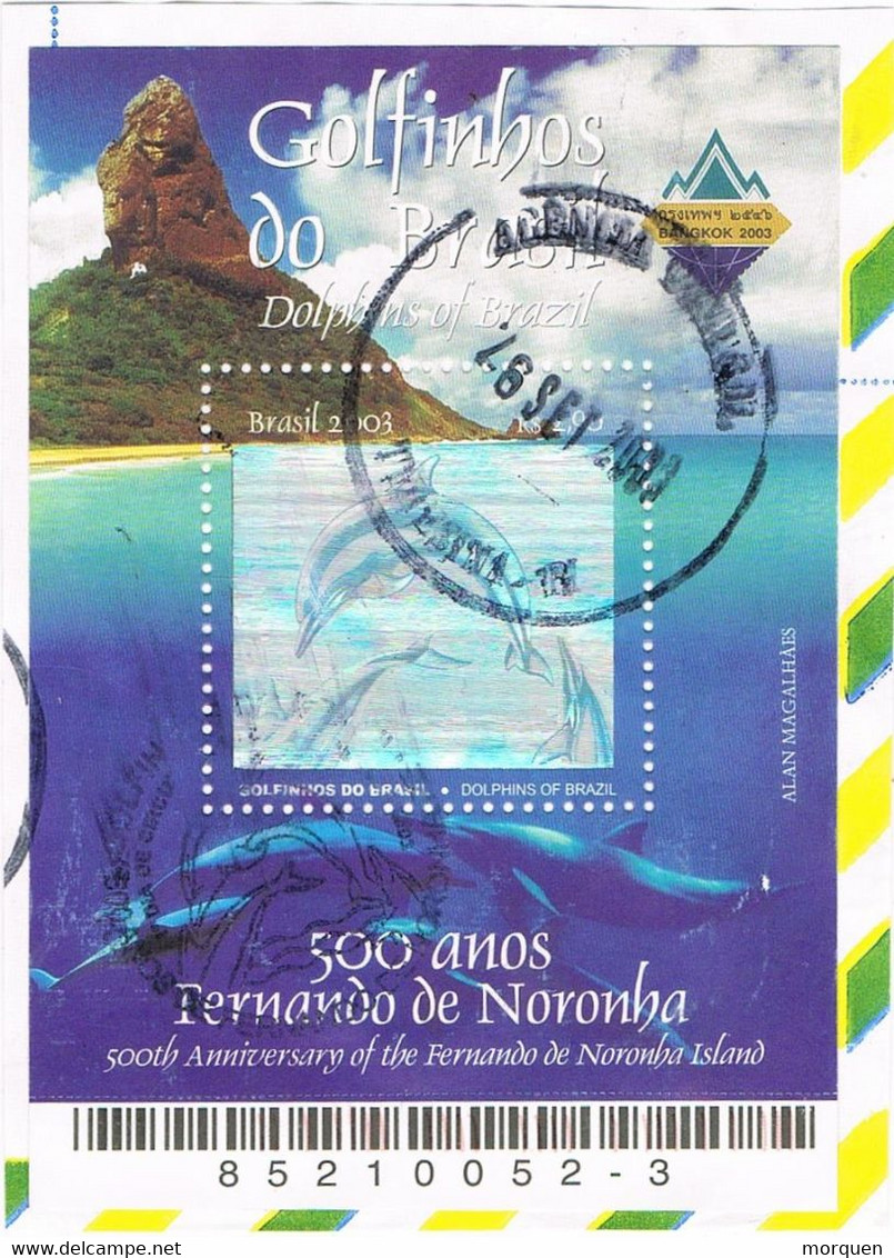 Hojita BRASIL 2003, Golfinhos Do Brasil. DOLPHINS. Yvert BF 120 º - Oblitérés