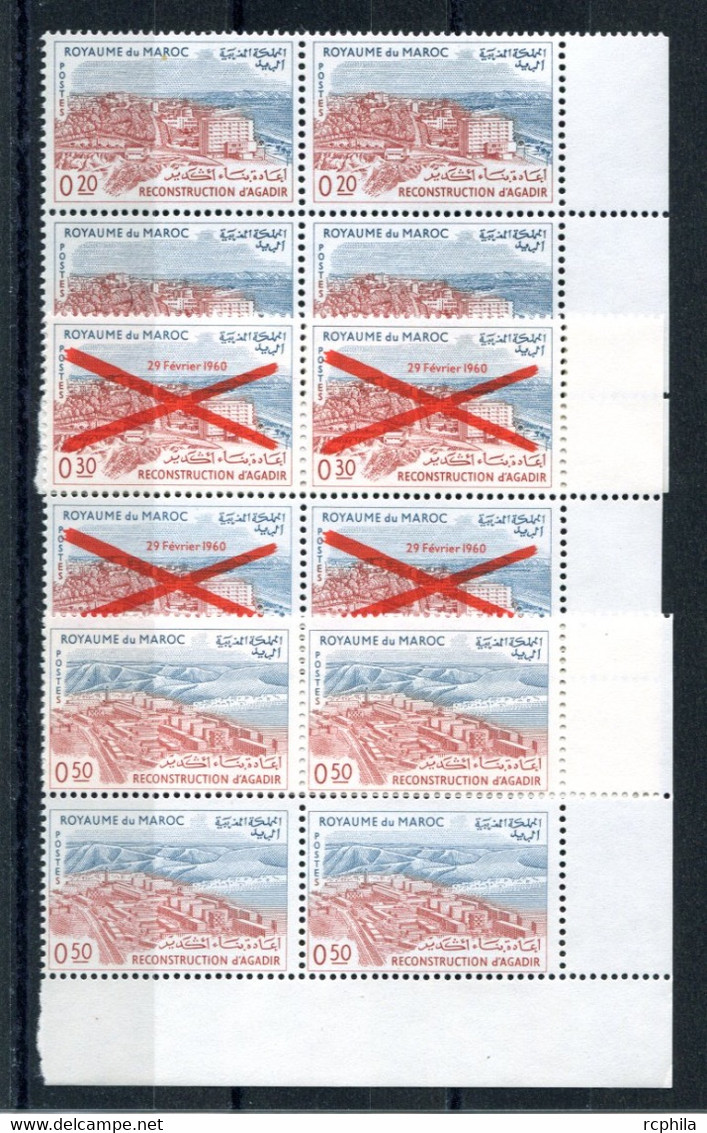 RC 22643 MAROC COTE 14€ N° 464 / 466 RECONSTRUCTION D'AGADIR BLOC DE 4 NEUF ** MNH TB - Marocco (1956-...)