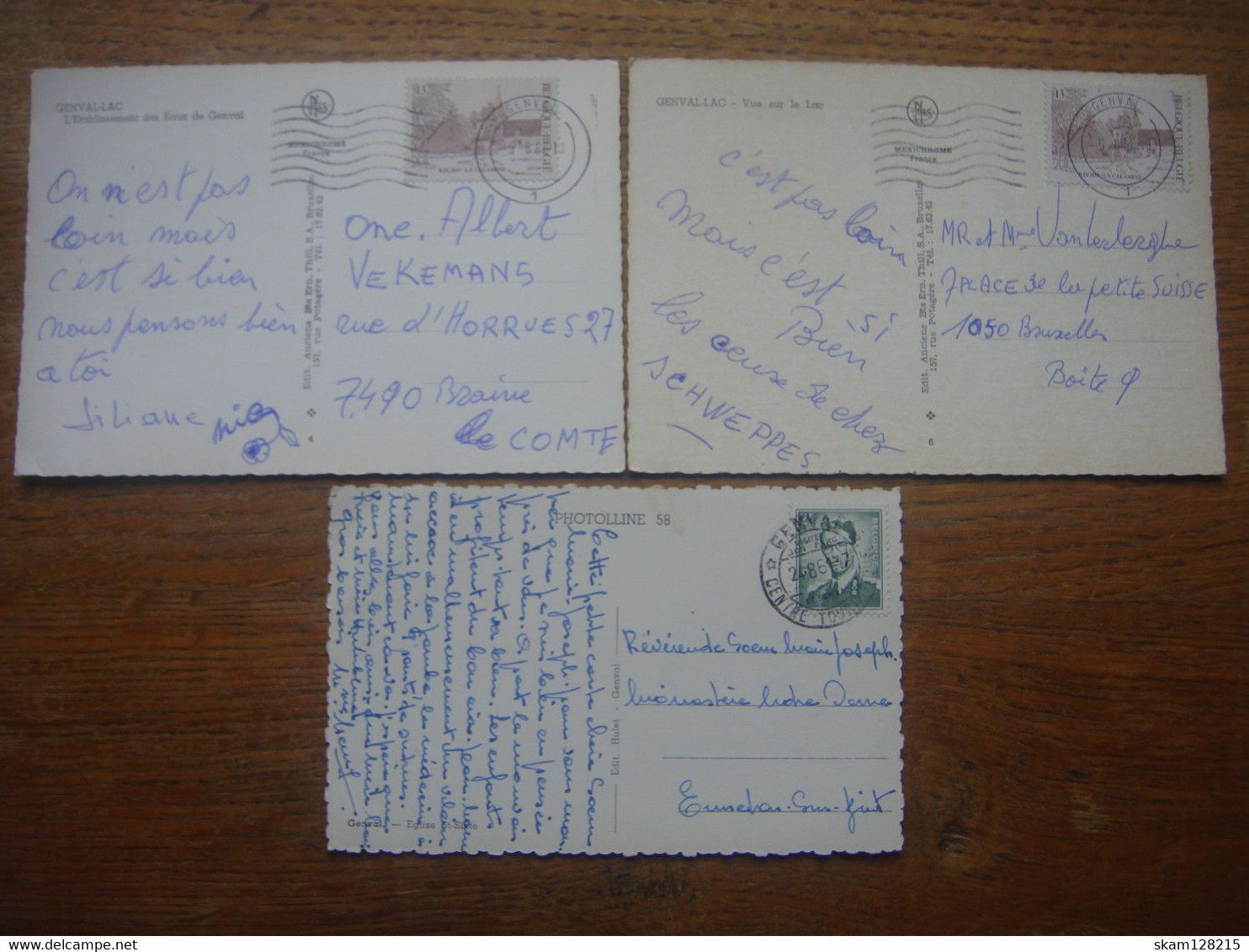 Lot De 3 Cartes De GENVAL --- Rixensart --- ( Etablissement Des Eaux / Lac / Eglise St Sixte (carte Peu Courante)) - Rixensart