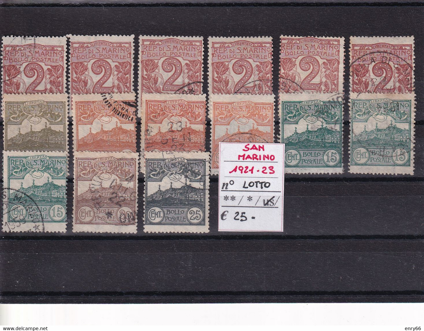 SAN MARINO LOTTO 1921-23 - Used Stamps