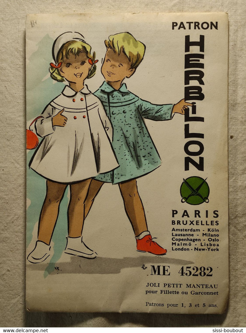 Ancien Patron De La Revue "HERBILLON" Des Années 60 - Taille 1,3 Et 5ans - N°ME45282 - Manteau - Patrones