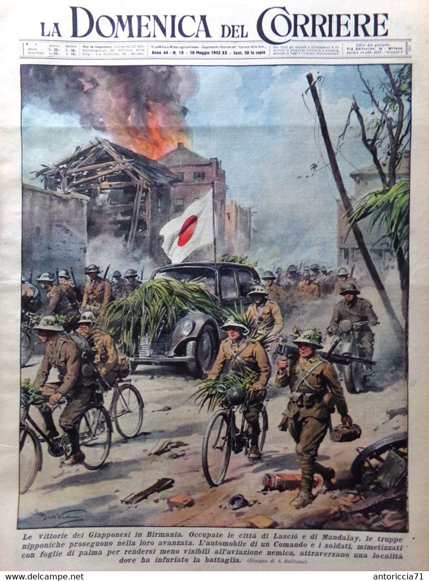La Domenica Del Corriere 10 Maggio 1942 WW2 Salisburgo Duce E Fuhrer Islam India - Oorlog 1939-45