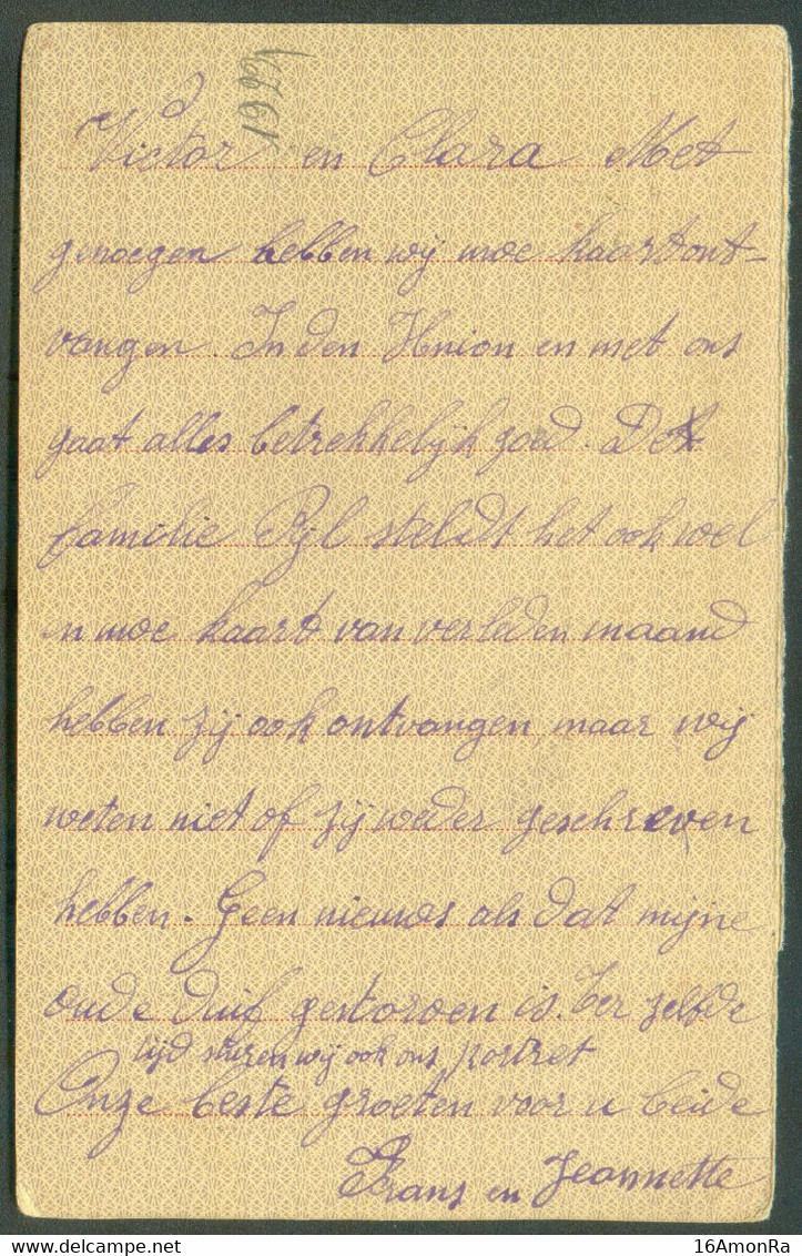 Même Archive Que Lot Précédent E.P. Carte Pour Prisonniers De Guerres Obl. Méc. D'ANVERS 4-4-1917 Vers Camp D'Harderwijk - Prisioneros