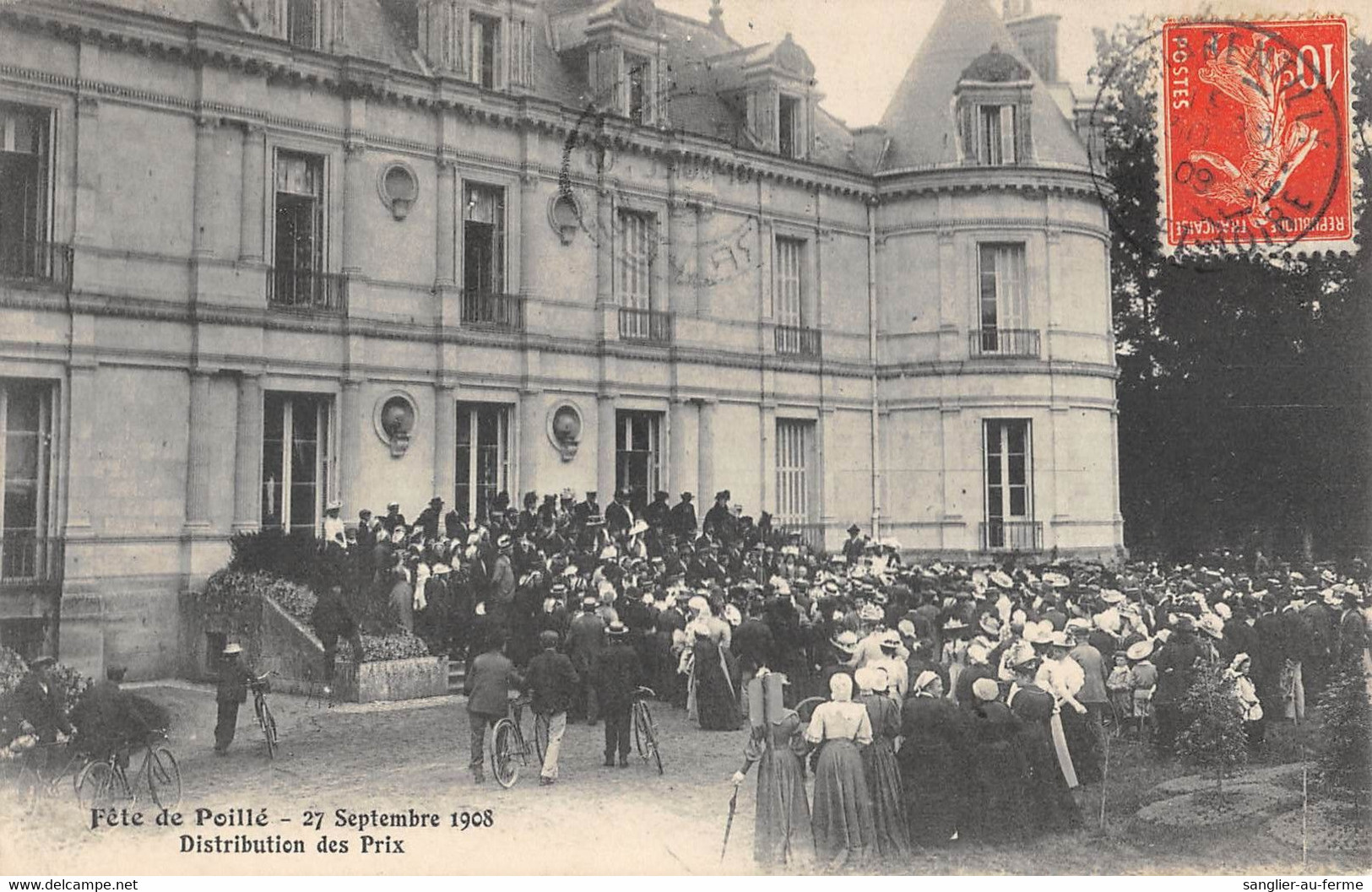 CPA 37 FETE DE POILLE 1908 DISTRIBUTION DES PRIX - Sonstige & Ohne Zuordnung