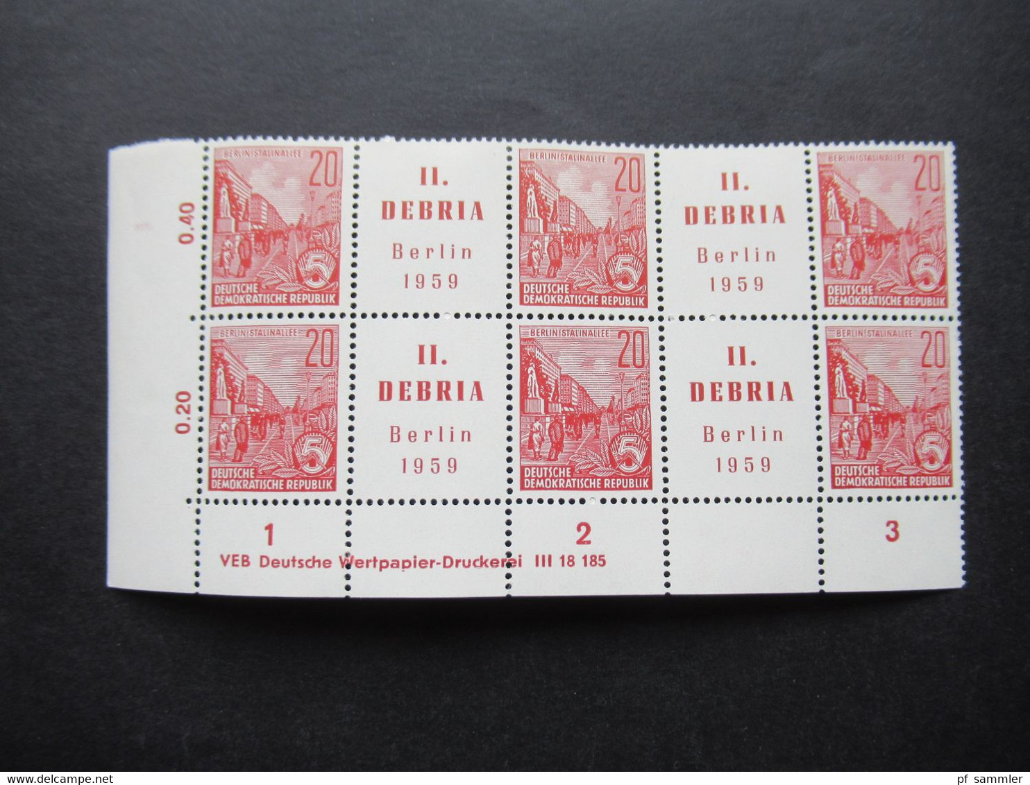 DDR **  II. Debria Zusammendruck 10er Einheit Mit Druckvermerk / DV - Unused Stamps