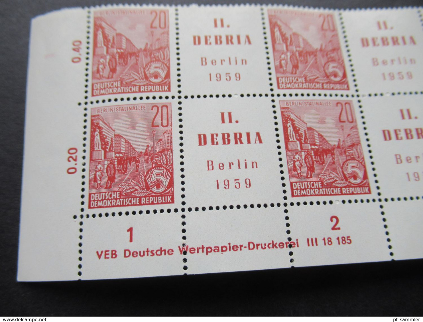 DDR **  II. Debria Zusammendruck 10er Einheit Mit Druckvermerk / DV - Unused Stamps