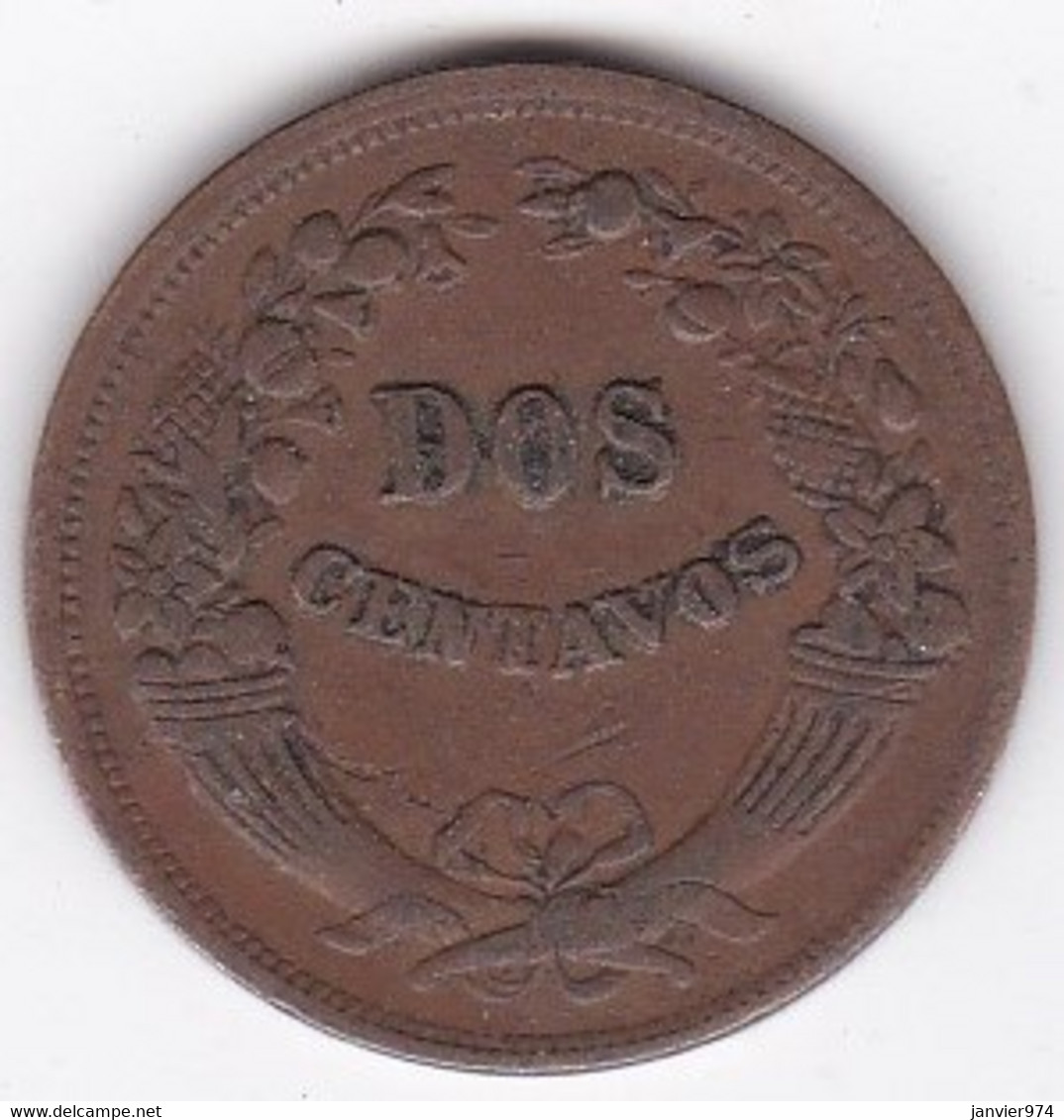 Pérou Dos Centavos 1942, En Bronze, KM# 212 - Pérou