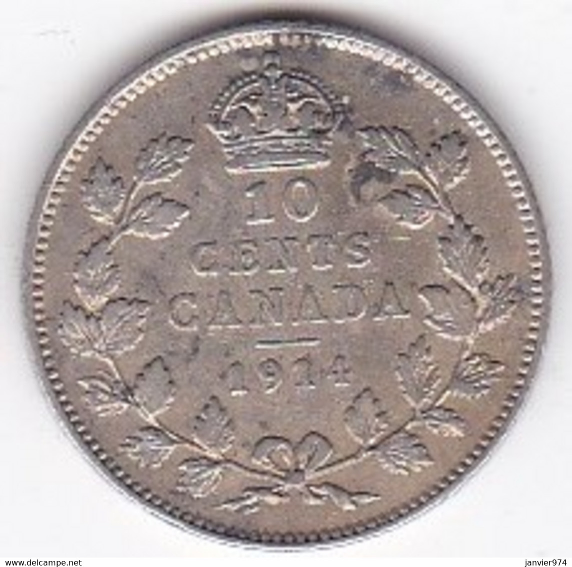 Canada, 10 Cents 1914 George V, En Argent, KM# 23 - Canada