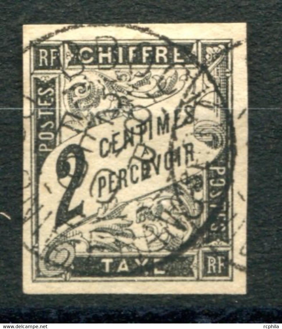 RC 22648 COLONIES GENERALES 1890 TAXE N° 2 OBOCK / COLONIE FRANÇAISE TRÈS BELLE FRAPPE DE L'OBLITÉRATION - Used Stamps