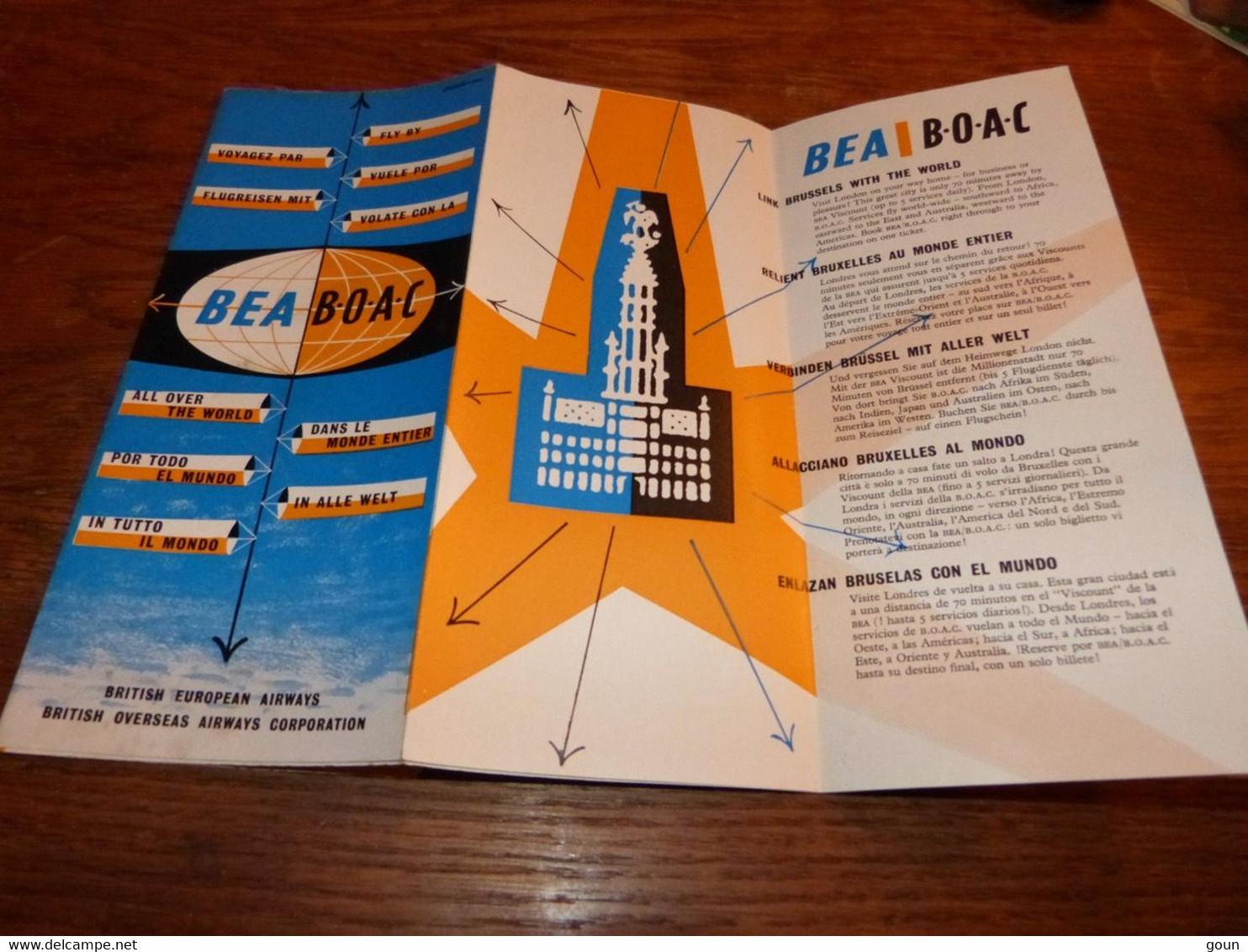 Dépliant Publicitaire BEA BOAC British European Airways British Overseas Airways Corporation - Zeitpläne