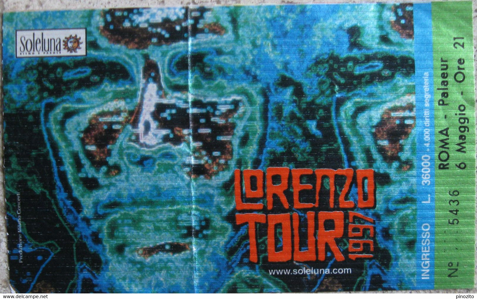 JOVANOTTI Lorenzo Tour 1997 Biglietto Concerto Ticket Roma 1997 Palaeur - Concerttickets