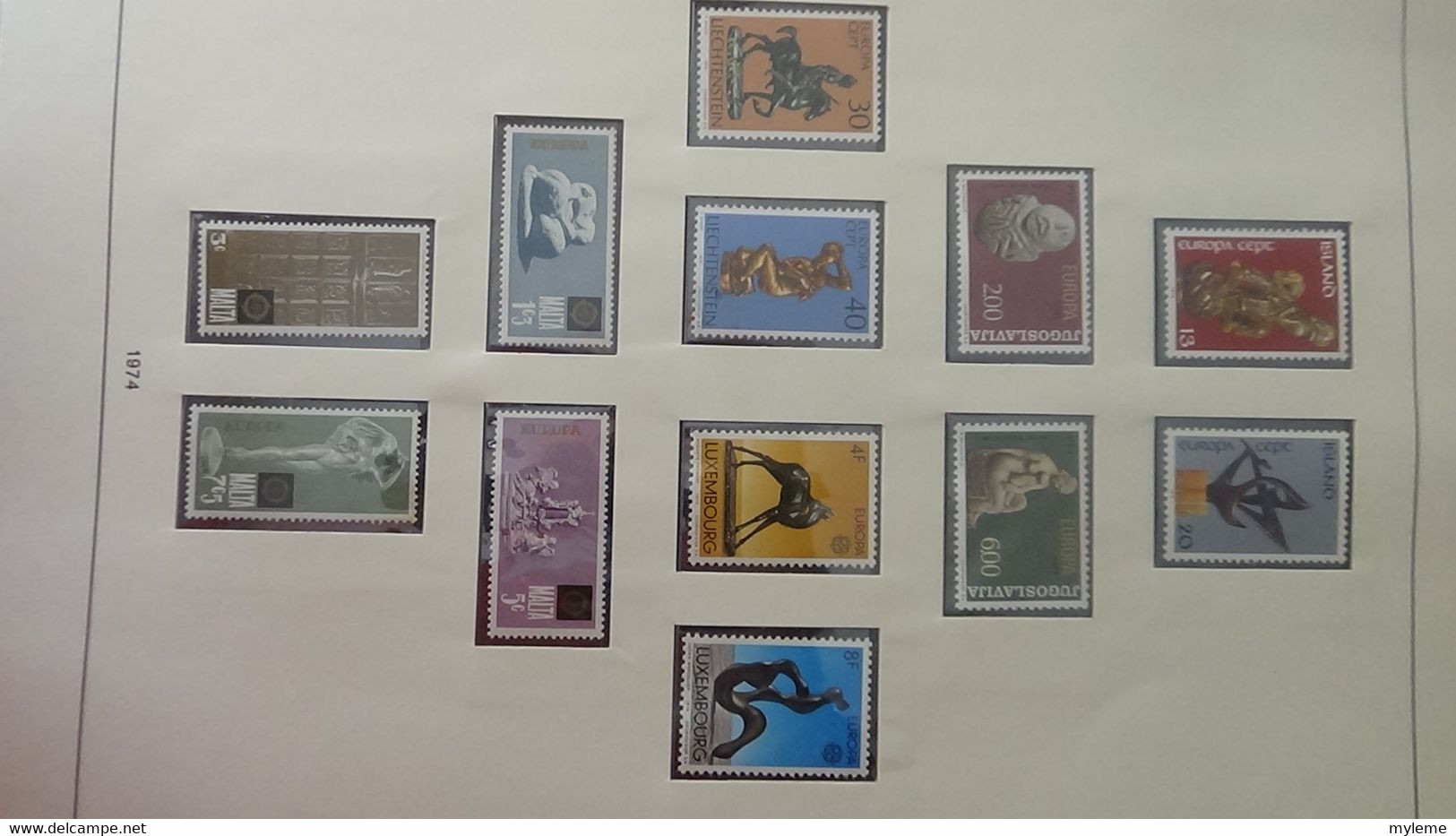 AE11 Collection Europa en reliure Safe Dual en 7 volumes dont timbres et blocs **. De 1973 à 1980 ...  A saisir !!!