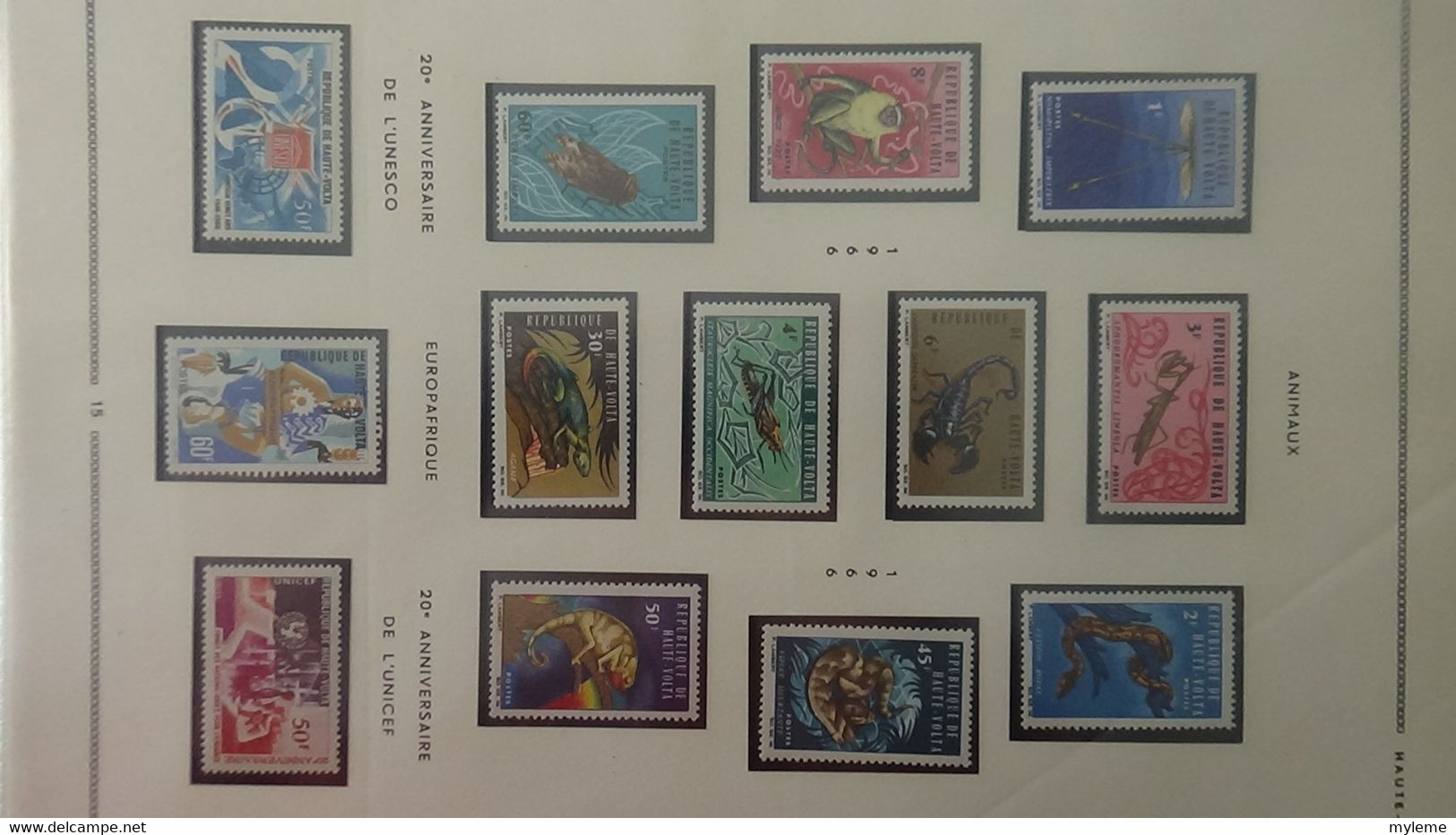 AD65 Collection en classeur de timbres et blocs ** et * de Haute Volta, Madagascar et Mali ...  A saisir !!!