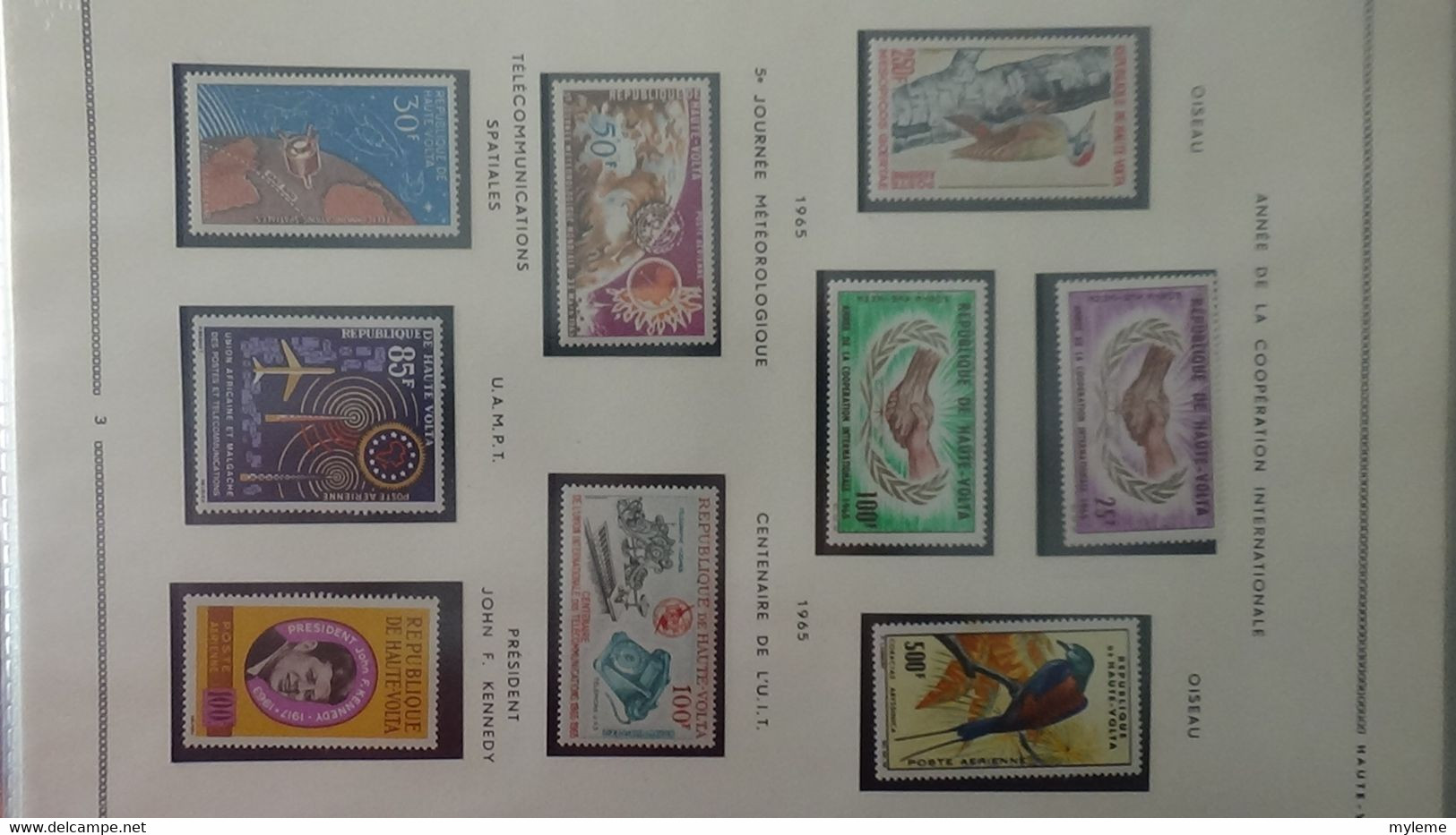 AD65 Collection en classeur de timbres et blocs ** et * de Haute Volta, Madagascar et Mali ...  A saisir !!!