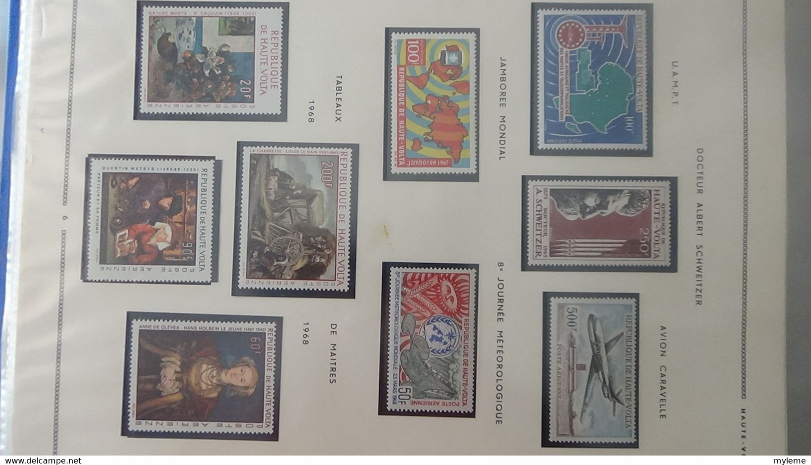 AD65 Collection en classeur de timbres et blocs ** et * de Haute Volta, Madagascar et Mali ...  A saisir !!!