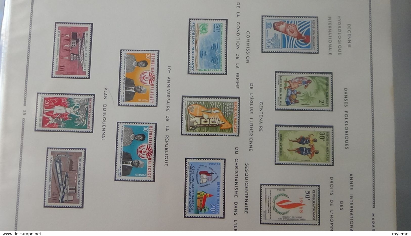 AD65 Collection en classeur de timbres et blocs ** et * de Haute Volta, Madagascar et Mali ...  A saisir !!!