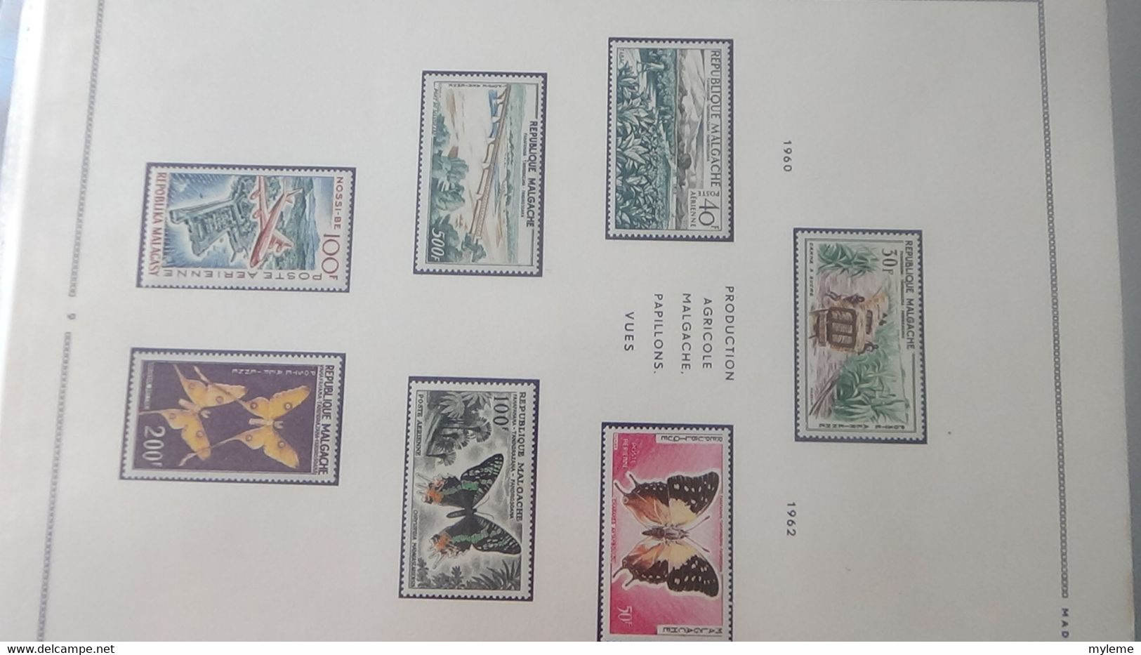 AD65 Collection en classeur de timbres et blocs ** et * de Haute Volta, Madagascar et Mali ...  A saisir !!!