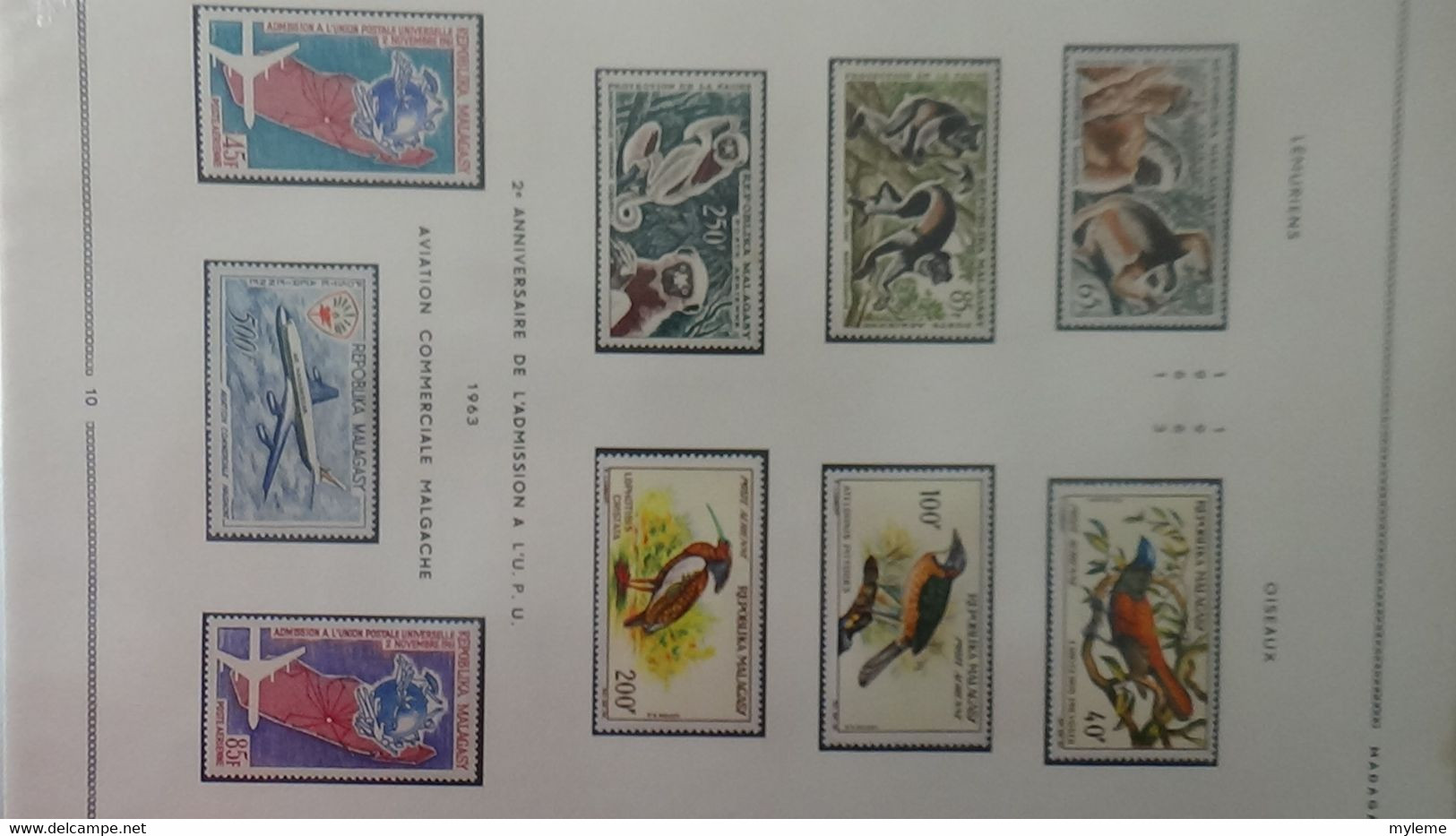 AD65 Collection en classeur de timbres et blocs ** et * de Haute Volta, Madagascar et Mali ...  A saisir !!!