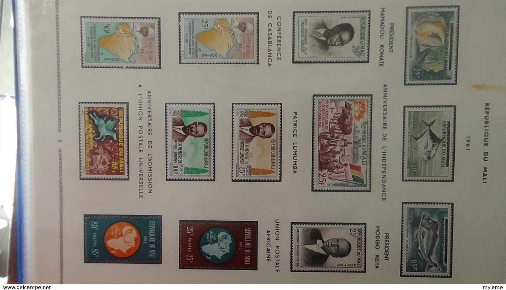 AD65 Collection en classeur de timbres et blocs ** et * de Haute Volta, Madagascar et Mali ...  A saisir !!!