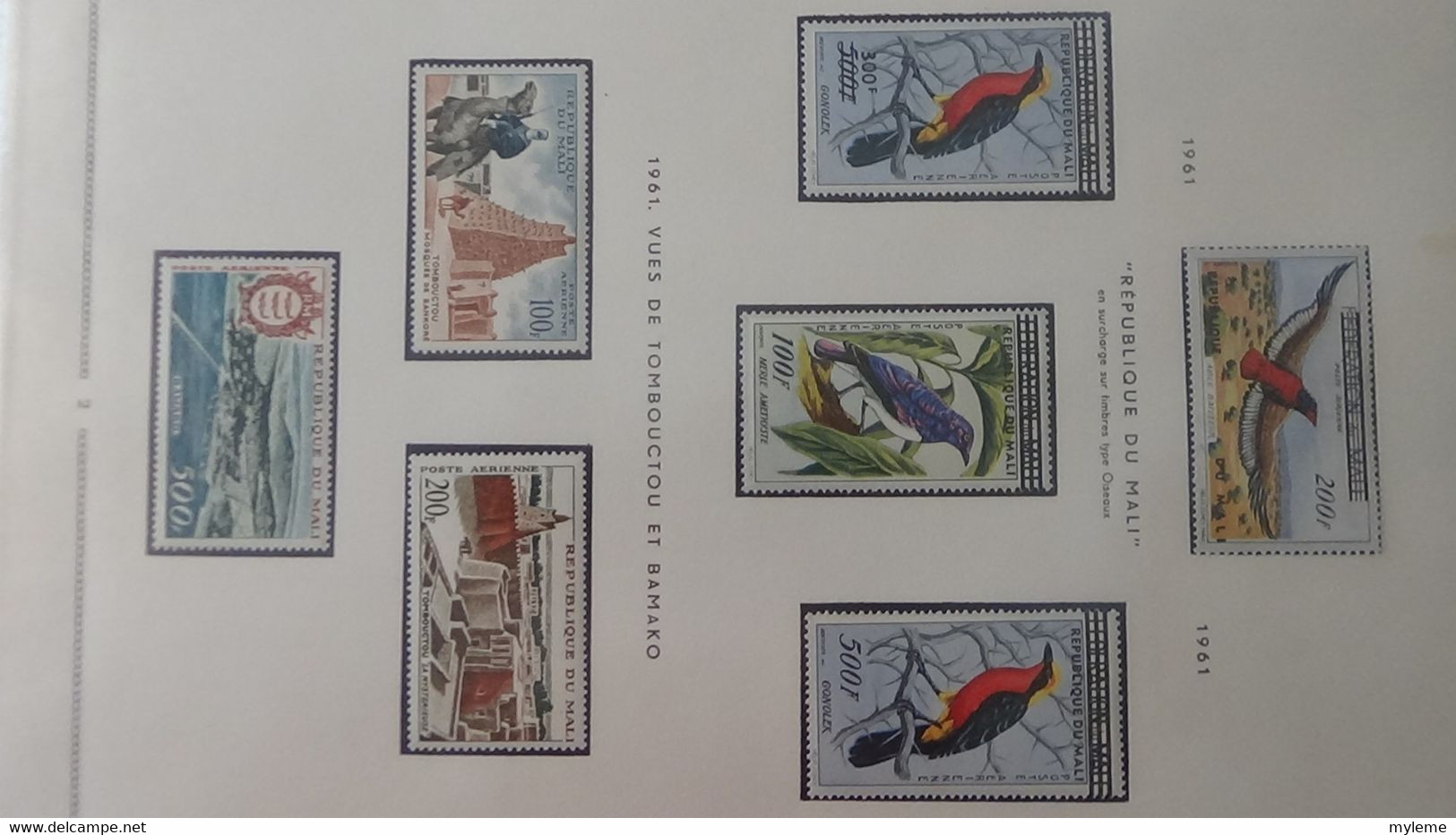 AD65 Collection en classeur de timbres et blocs ** et * de Haute Volta, Madagascar et Mali ...  A saisir !!!