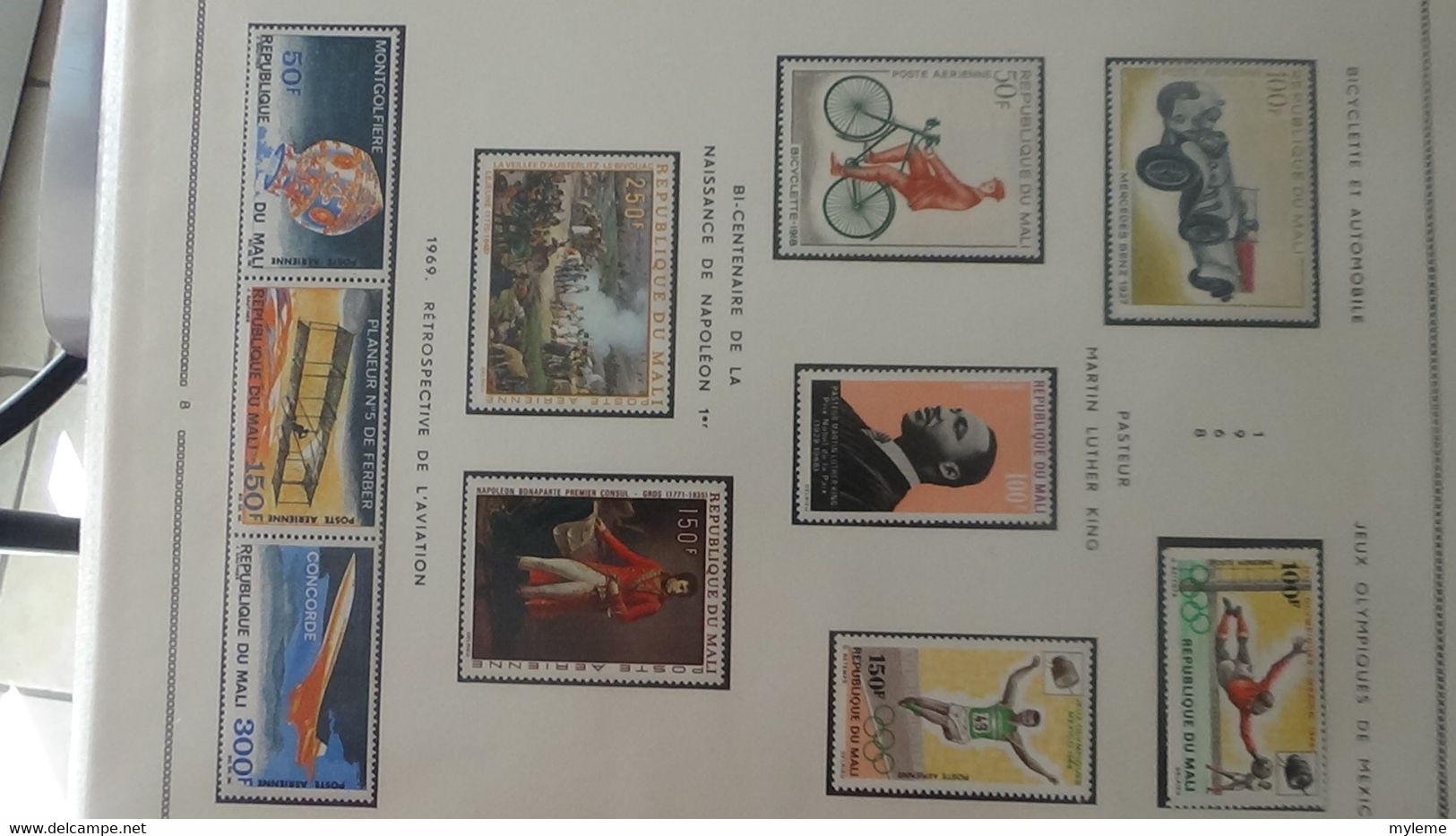 AD65 Collection en classeur de timbres et blocs ** et * de Haute Volta, Madagascar et Mali ...  A saisir !!!