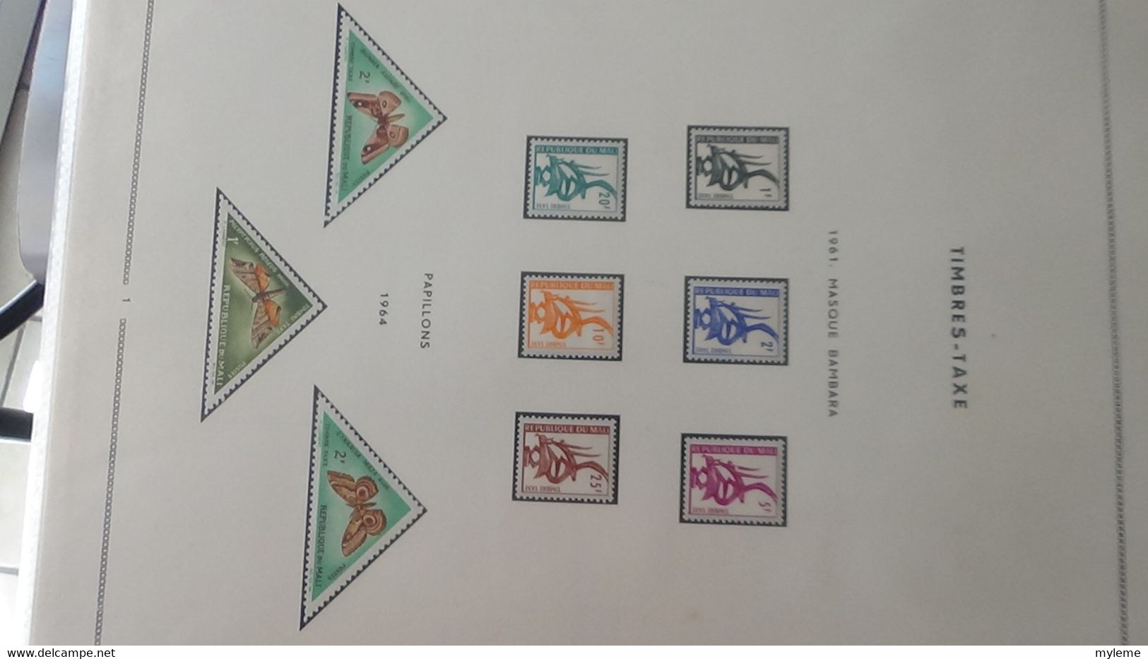 AD65 Collection en classeur de timbres et blocs ** et * de Haute Volta, Madagascar et Mali ...  A saisir !!!