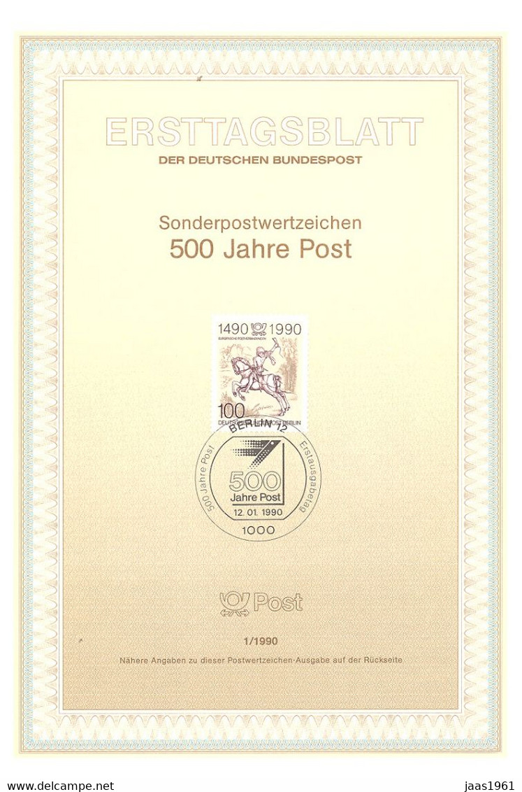 GERMANY. BERLIN. FDC 500th ANNIV. POST. 1990 - Frankeermachines (EMA)