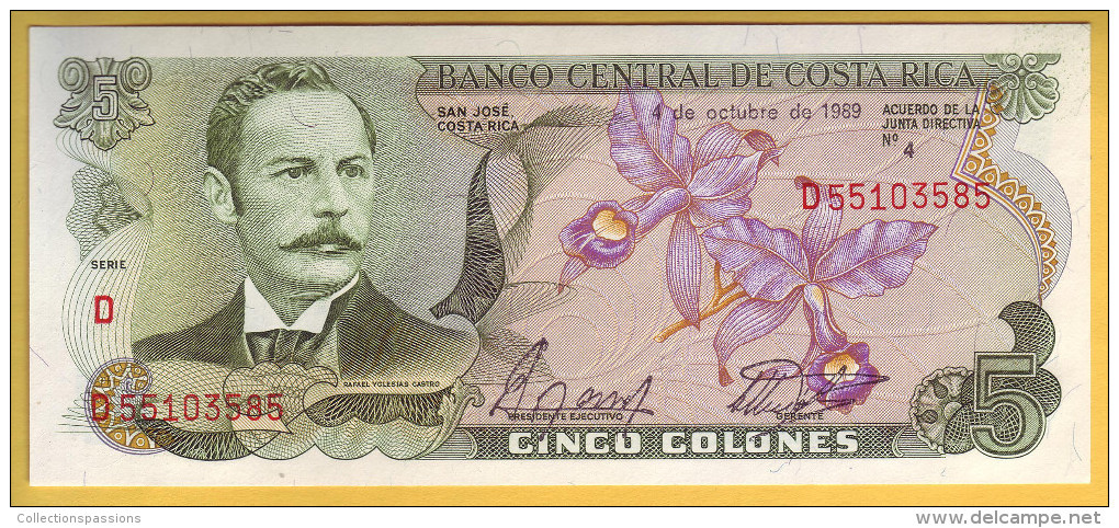 COSTA RICA - Billet De 5 Colones. 4-10-89. Pick: 236d. NEUF - Costa Rica