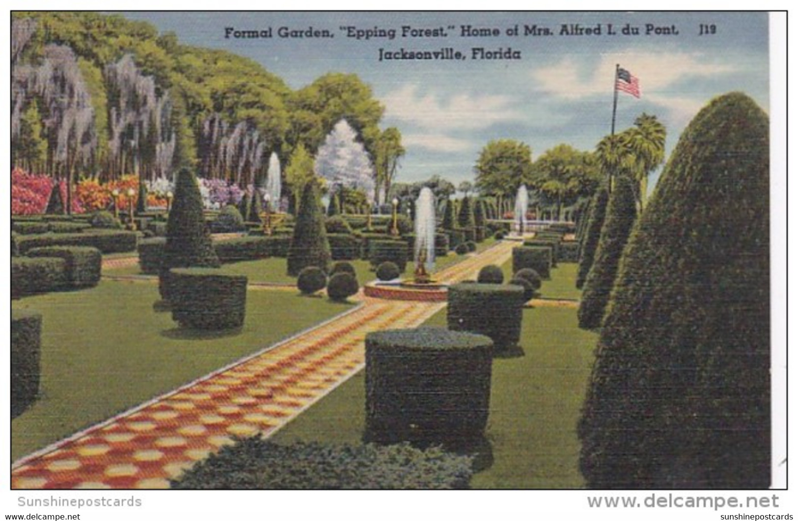 Florida Jacksonville Formal Garden Epping Forest Home Of Mrs Alfred I Du Pont - Jacksonville