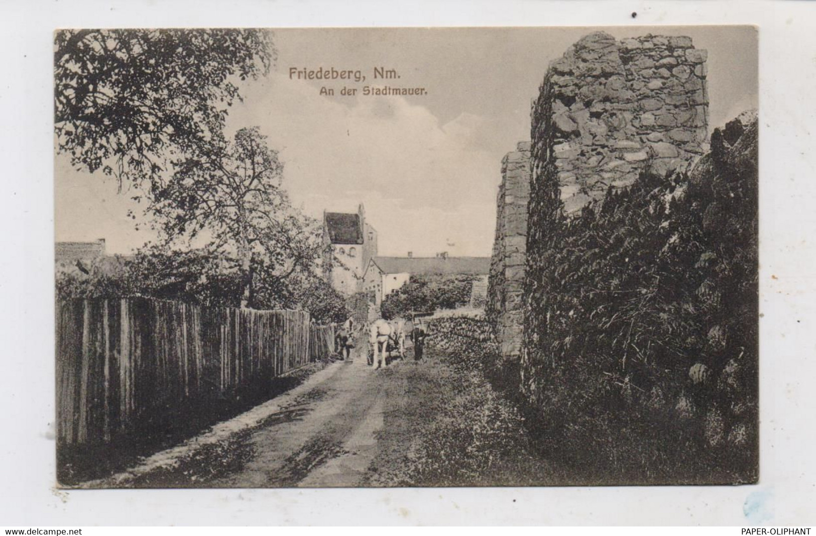 NEUMARK - FRIEDEBERG / STRZELCE - KRAJENSKIE, An Der Stadtmauer, Pferdefuhrwerk, 1926 Post. Gelaufen - Neumark
