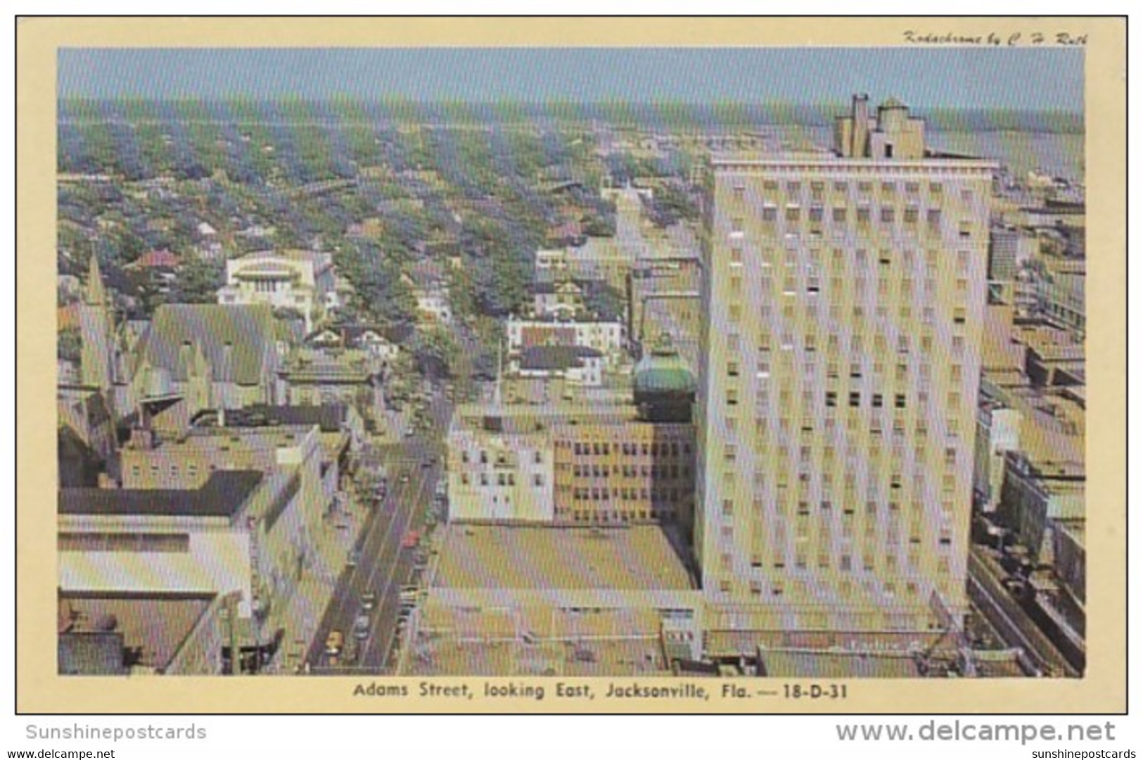 Florida Jacksonville Adams Street Looking East Dexter Press - Jacksonville