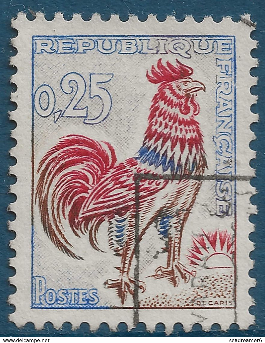 France Coq De Decaris FLUO N°1331d Oblitéré Signé Calves - 1962-1965 Haan Van Decaris