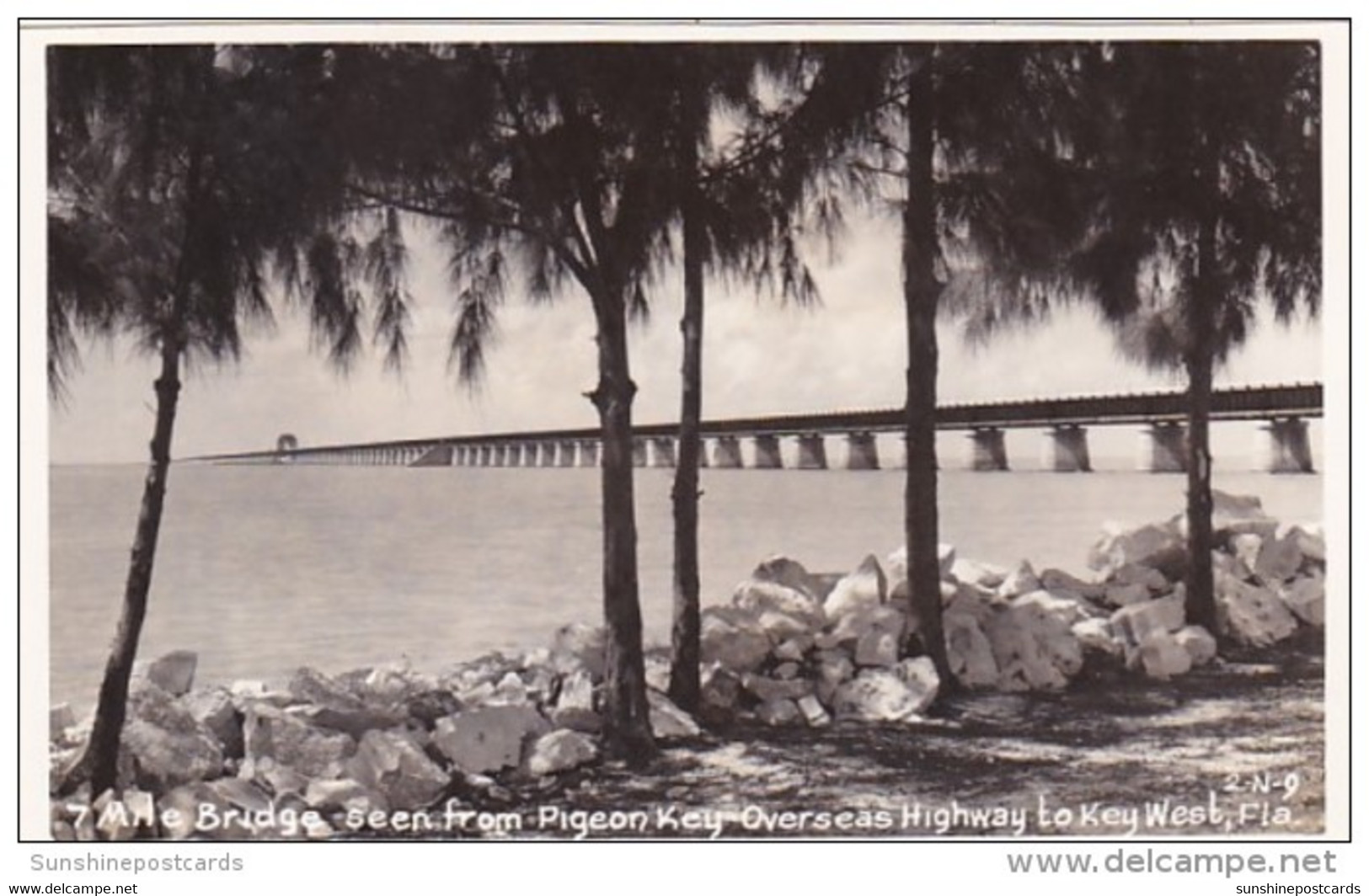 Florida Keys 7 Mile Bridge Seen From Pigeon Key Overseas Highway To Key West Real Photo - Key West & The Keys