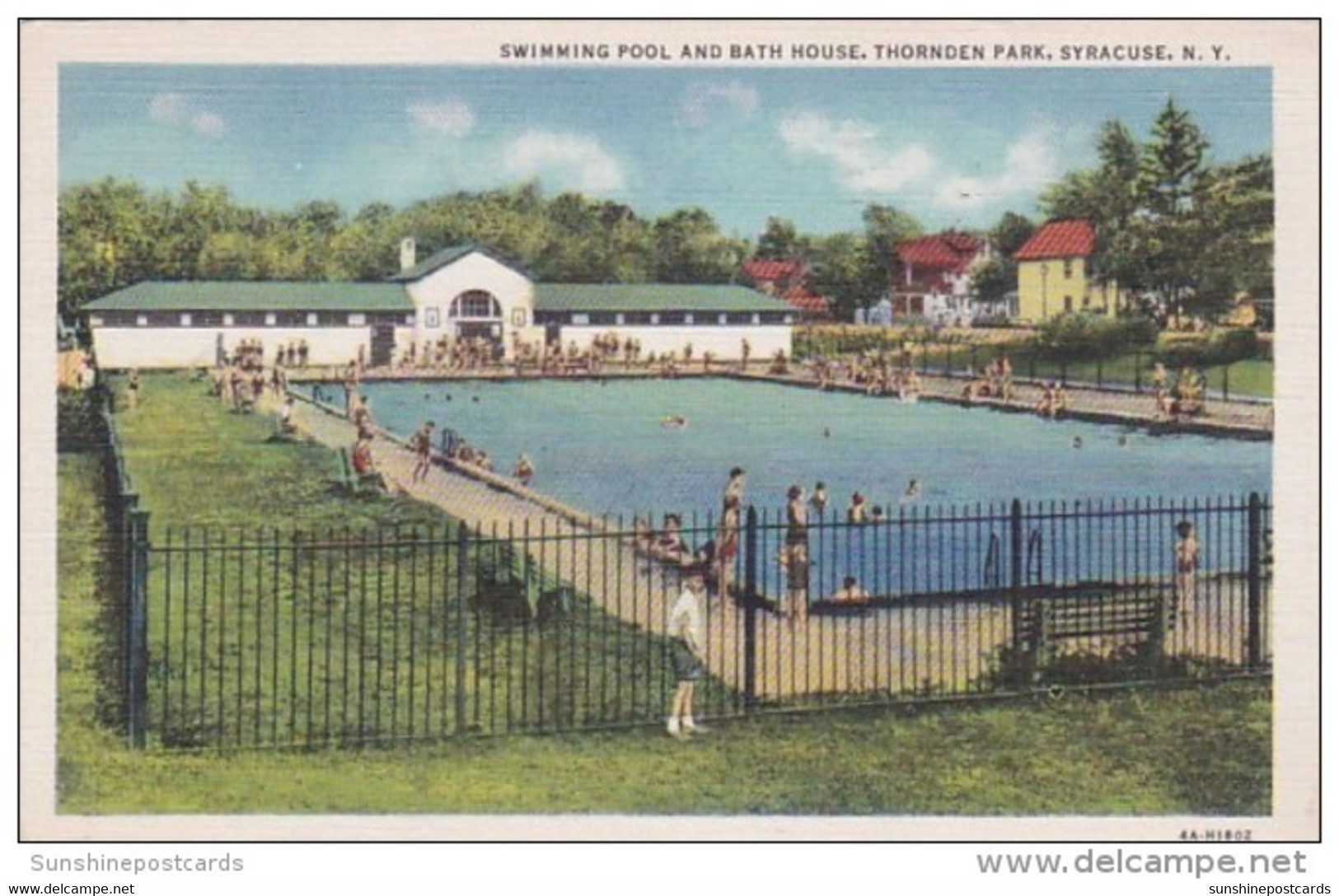 New York Syracuse Swimming Pool And House In Thornden Park 1940 Curteich - Syracuse