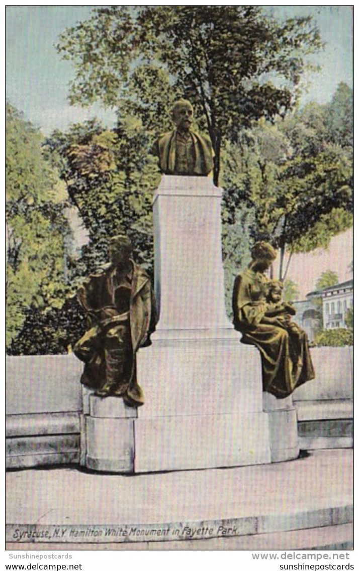 New York Syracuse Hamilton White Monument In Fayette Park - Syracuse