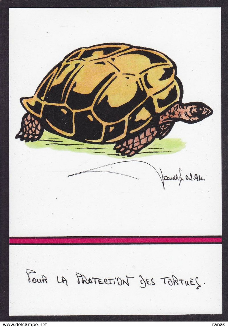 CPM Tortue Turtle Tirage 7 Exemplaires Numérotés Signés Par JIHEL - Tortues