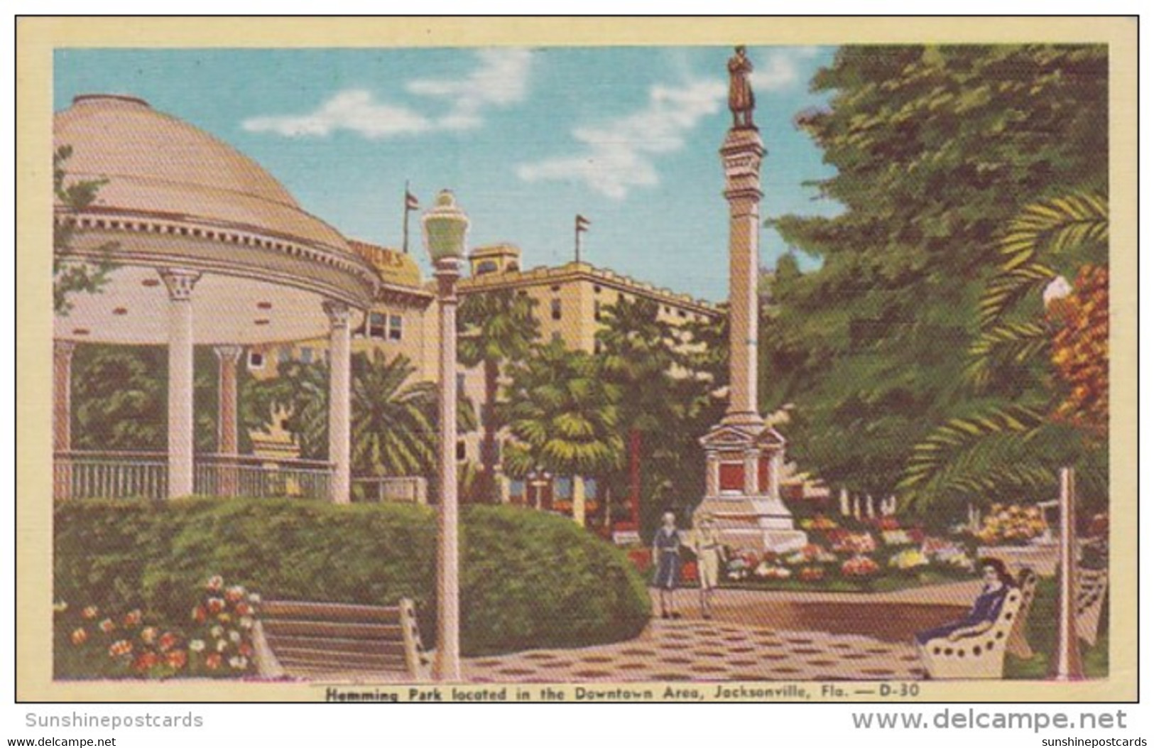 Florida Jacksonville Scene In Hemming Park 1947 - Jacksonville