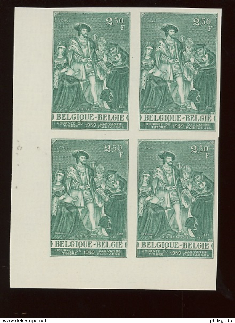 1959.  Yv. 1093 Jour Du Timbre. Stamp DAY  Empereur Carolus V.     Only 28 Blocks Of 4.exist. - 1941-1960