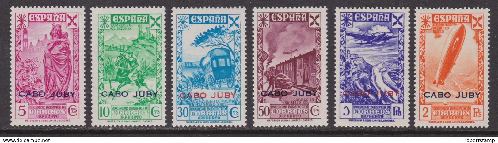 CABO JUBI 1943 Beneficiencia -  Serie Nueva Sin Fijasellos Edifil Nº 12/17 - MNH - - Cabo Juby