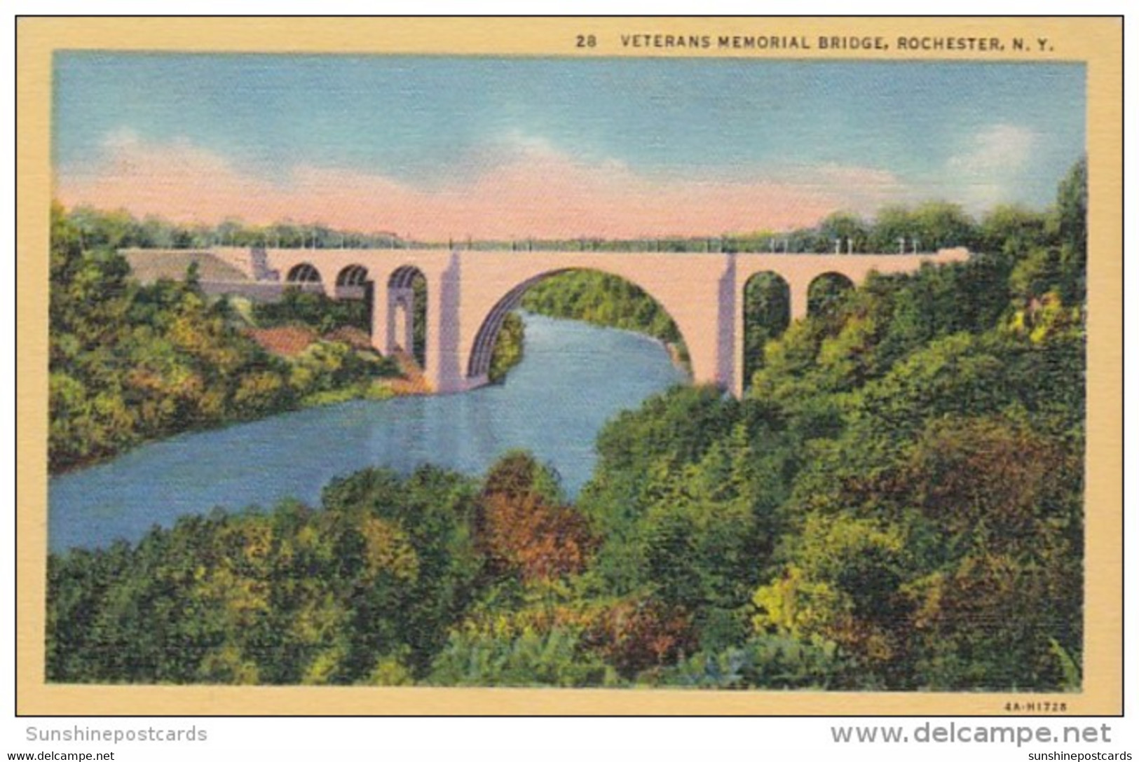 New York Rochester Veterans Memorial Bridge Curteich - Rochester